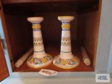 Decorative candlesticks, marked on bottom handmade in Slovakia