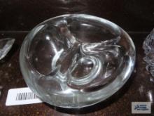 Round triple section olive dish