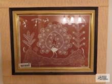Peacock framed wall art