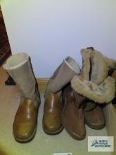 Two pairs of ladies winter boots, one is size 7