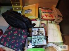 Stationary supplies, vintage maps, airline pamphlets, etc