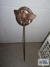 Brass World War II placard