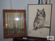 Owl print and forest print