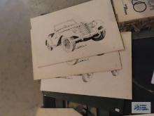 1973 car drawings by Howard Miles Simon