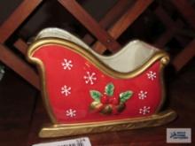 Fitz and Floyd Festive Bells sled planter