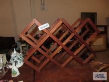 Wooden folding wine rack