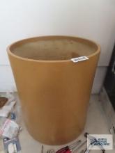 Large painted crock in garage