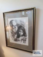 Rabbi and Child lithograph by Sandu Liberman 95/200