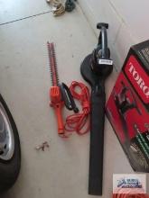 Toro Electric blower, Black & Decker hedge trimmers and heavy duty extension cord