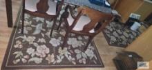 Three area rugs. 8 ft by 5 ft. and two are 65-1/2 in by 42 in.