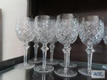 7 Powerscourt Waterford water goblets