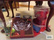 Gorham candy dish, Coca-Cola glass, gift box, etc