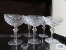 6 Powerscourt Waterford crystal champagne glasses
