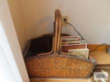 Decorative basket with cookbooks
