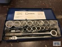 CONTINENTAL HEAVY DUTY SOCKET SET, 7/8" TO 2" SOCKETS, 3/4" SQUARE DRIVE