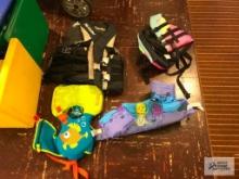 (2) CHILDREN, (1) INFANT, (1) ADULT-L LIFE JACKETS