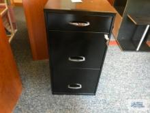 SMALL THREE DRAWER METAL CABINET