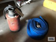 SUMP PUMP WITH 2" ROLL OUT DISCHARGE HOSE