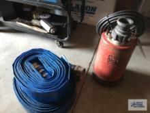 SUMP PUMP WITH 2" ROLL OUT DISCHARGE HOSE