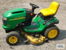 JOHN DEERE L130. STARTS WITH BATTERY JUMP. MOVES AND BLADES ENGAGE. MOWER DECK LEVER WON'T MOVE.