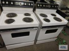 Three Hotpoint electric ranges
