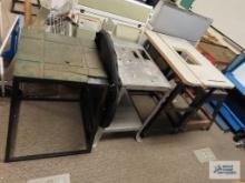 Four heavy duty stands and chair parts