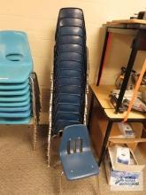 15 Youth school chairs, dark blue