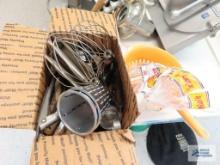 Assorted kitchen utensils, etc