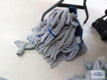 Blue and gray mop heads