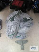 Green and gray mop heads