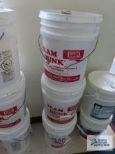 Three 5 gallon All Star gym floor finish. Not all of them are full