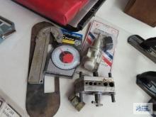 Air pressure regulator, magnetic angle finder, drill bit holder, etc.