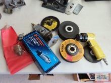 1/4-in pneumatic air die grinder with 3-in muffler cutter, grinding wheels, etc.