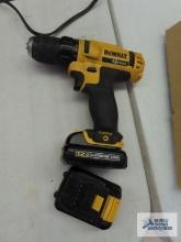 DeWalt 12 volt max lithium ion drill with two batteries only