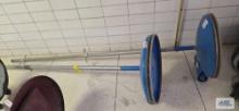 Two portable volleyball stanchions
