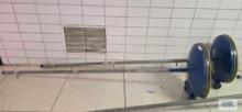 Two portable volleyball stanchions