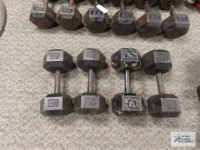 Four barbells, 40 through 50 lb