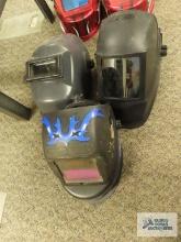 Three automatic and manual welding helmets