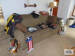 Brown sofa, has some wear
