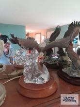 Glass and ceramic eagle figurine, crafted in Thailand