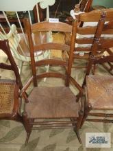 Rush bottom rocking chair