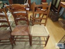 Two woven seat chairs