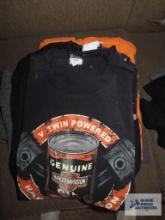 Five Harley Davidson shirts, sizes L and XL