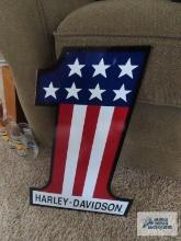 Harley Davidson number one metal wall hanging
