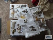 Willow Tree nativity figurines, including The three wise men, shepherd and stable animals