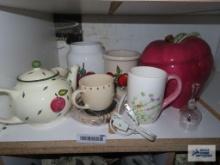 Apple motifcrocks, teapot, cookie, jar, coffee warmer, etc.