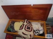 Cedar chest with contents in basement