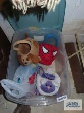 Easter baskets and plastic eggs in tote