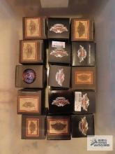 Harley Davidson ornaments in tote
