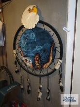 Native American dream catcher and eagle wall hanging